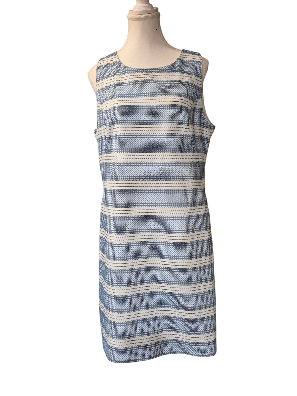 Tommy Hilfiger Blue & White Striped Sleeveless Midi Dress